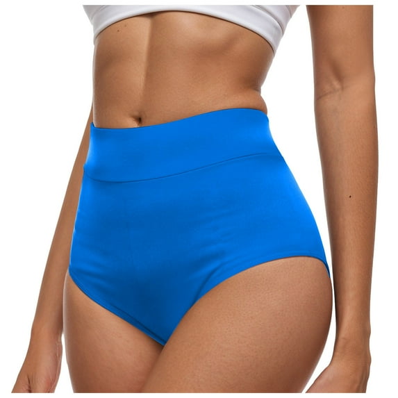 vigerkar Women's Swim Bottom High Waist Basic Full Coverage Bikini Tankini Swimsuit Briefs Tummy Control Bikini Bottom Blue, XL