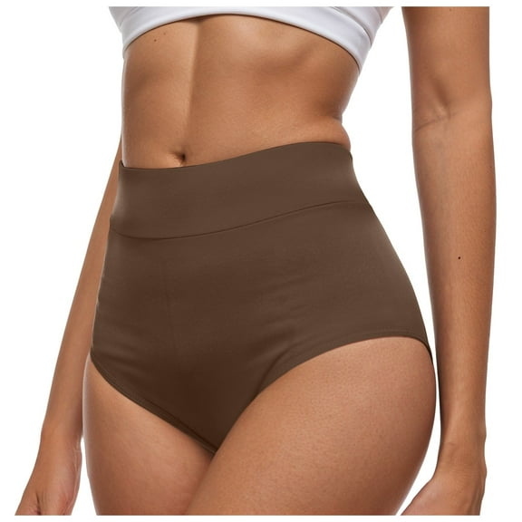 vigerkar Women's Swim Bottom High Waist Basic Full Coverage Bikini Tankini Swimsuit Briefs Tummy Control Bikini Bottom Coffee, XL