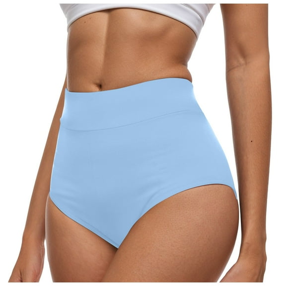 vigerkar Women's Swim Bottom High Waist Basic Full Coverage Bikini Tankini Swimsuit Briefs Tummy Control Bikini Bottom Sky Blue, L