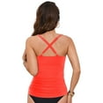 thumbnail image 1 of vigerkar Women's Tankini Top Tummy Control Bathing Suits Sexy V Neck Crossover Quick Dry Swim Top without underwire No Bottom Watermelon Red, S, 1 of 9
