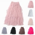 thumbnail image 1 of vigerkar Women's Tulle Skirt A-Line High Midi Length Elastic Waist Tutu Skirts Tiered Skirt (Grey, XXL), 1 of 4