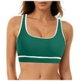 thumbnail image 1 of vigerkar Women's UPF 50+ Swim Bra Modest Bikini Top Quick Dry Workout Sport Bra Under Rash Guard Green, M, 1 of 7