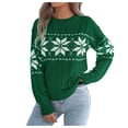thumbnail image 1 of vigerkar Women's Ugly Christmas Sweater Cedar Snowflake Pattern Knitted Sweaters Long Sleeve Winter Pullover Tops (Green, S), 1 of 8