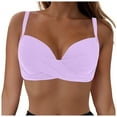 thumbnail image 1 of vigerkar Women's Underwire Bikini Top Push Up Bathing Suits Quick Dry Swim Tops Light Purple, XL, 1 of 9