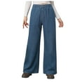 thumbnail image 1 of vigerkar Women's Wide Leg Jeans Stretchy Mid Rise Elastic Waist Jeans Baggy Loose Denim Pants with Pockets Trendy Casual Dark Blue, XXL, 1 of 9