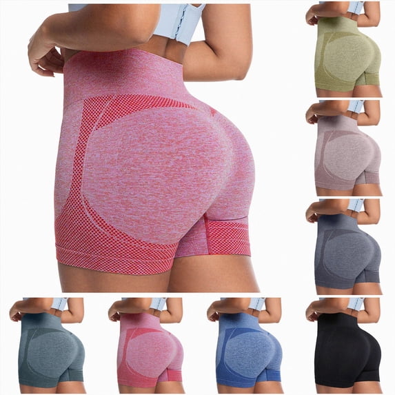 vigerkar Women's Workout Yoga Gym Shorts High Waisted Butt Lifting Scrunch Butt Seamless Booty leggings Shorts (Grey, XL)