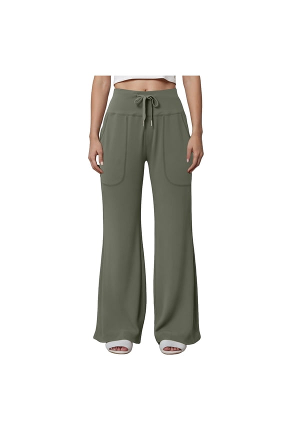 Women's Yoga Pants Workout Leggings Stretchy Casual Pants Stretch Wide Leg Pants with Pockets AG, XXL
