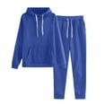 thumbnail image 1 of vigerkar Womens 2 Piece Outfits Lounge Hoodie Sweatsuit Sets Oversized Sweatshirt Baggy Comfy Sweatpants Set with Pockets (Blue, M), 1 of 8