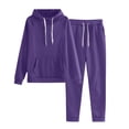 thumbnail image 1 of vigerkar Womens 2 Piece Outfits Lounge Hoodie Sweatsuit Sets Oversized Sweatshirt Baggy Comfy Sweatpants Set with Pockets (Dark Purple, L), 1 of 8
