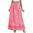 thumbnail image 1 of vigerkar Womens Boho Maxi Skirt 2025 Summer Floral Print Flowy Long Skirts Trendy Smocked High Waisted Tiered Maxi Skirts Hot Pink, L, 1 of 9