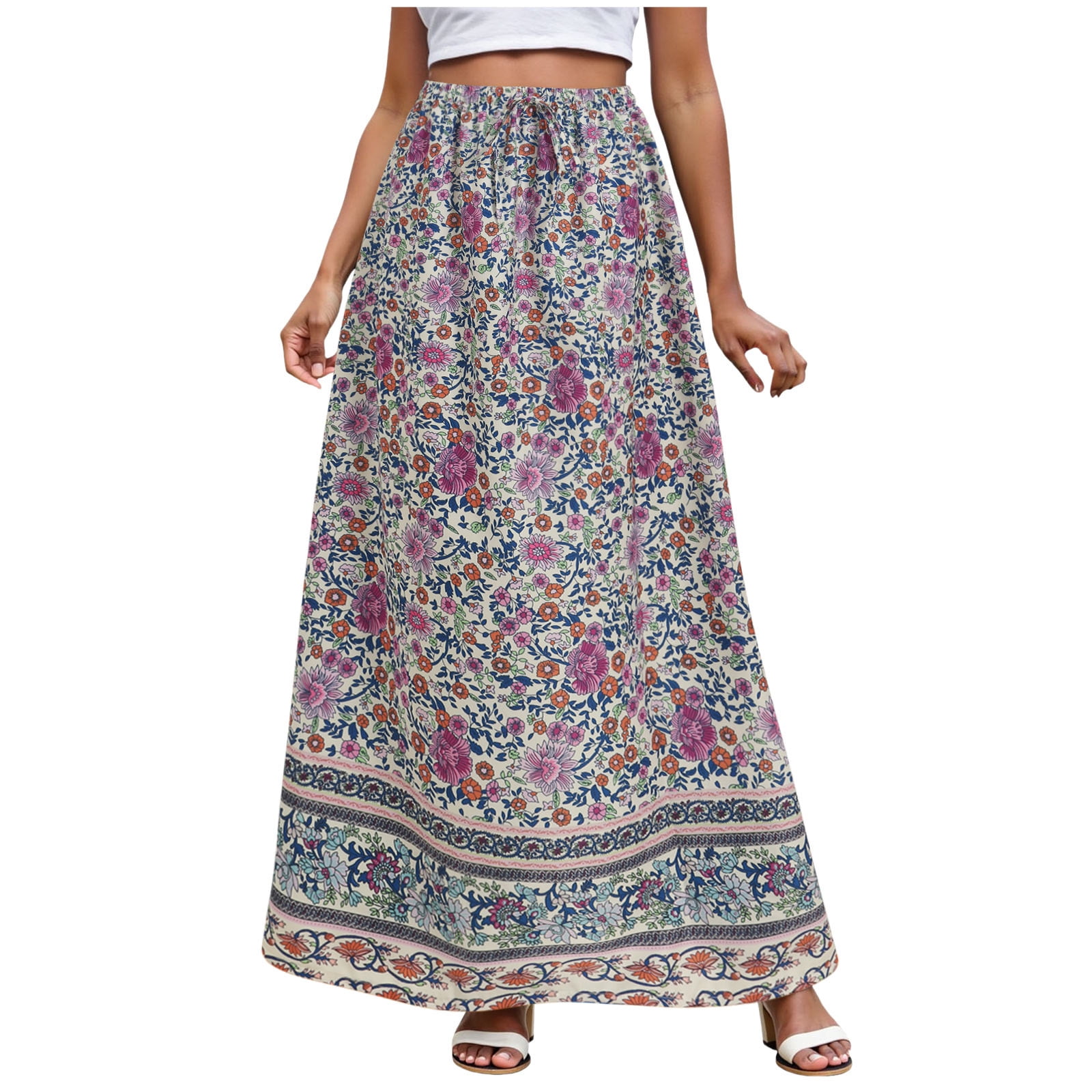 High-Waisted Tiered Ruffle Maxi Skirt