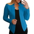 thumbnail image 1 of vigerkar Womens Business Casual Blazer 2025 Long Sleeve Notch Collar Open Front Work Office Crop Blazer Jacket Sky Blue, XXL, 1 of 5