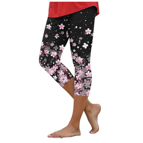 vigerkar Womens Capri Leggings High Waisted Tummy Control Yoga Pants Casual Workout Capris Buttery Soft Leggings 2025 Summer Light Pink, 4XL