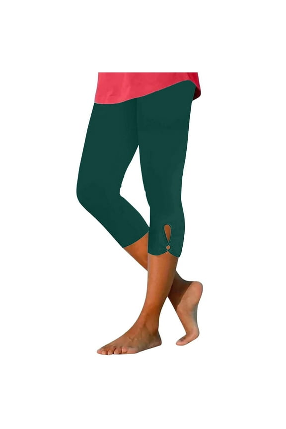 Womens Capris for Summer Dressy Cropped High Waist Yoga Pants Comfy Stretchy Leggings Workout Compression Pants AG, XL