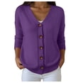 thumbnail image 1 of vigerkar Womens Cardigans Lightweight Long Sleeve Button up Cardigan Sweaters Dressy Casual V Neck Knit Sweater Tops (Purple, XL), 1 of 5
