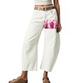thumbnail image 1 of vigerkar Womens Cargo Pants Women Baggy Wide Leg High Waist Casual Pants Jean Stretch Pants 2025 Rose Gold, XL, 1 of 5