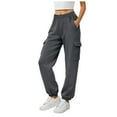 thumbnail image 1 of vigerkar Womens Cargo Sweatpants Oversized Joggers Baggy Athletic Pants with Pockets (Dark Gray, M), 1 of 7