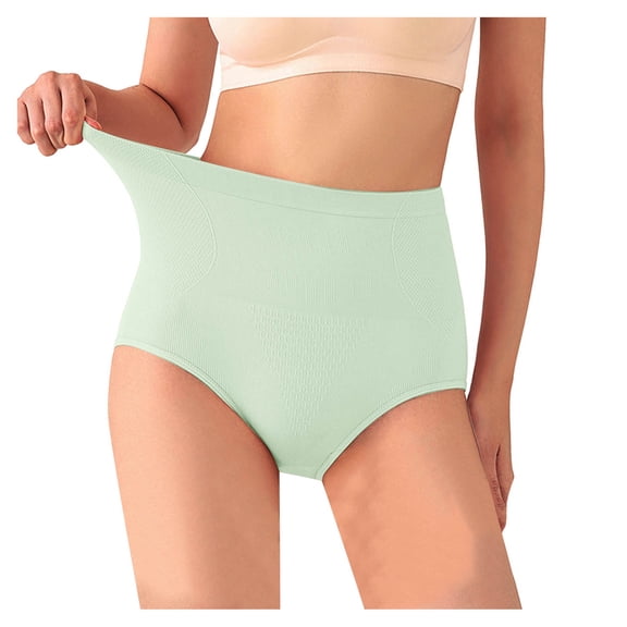 vigerkar Womens Comfort Seamless Brief Panty, Stretch Underwear, Women’s High Rise Brief (Green, XL)