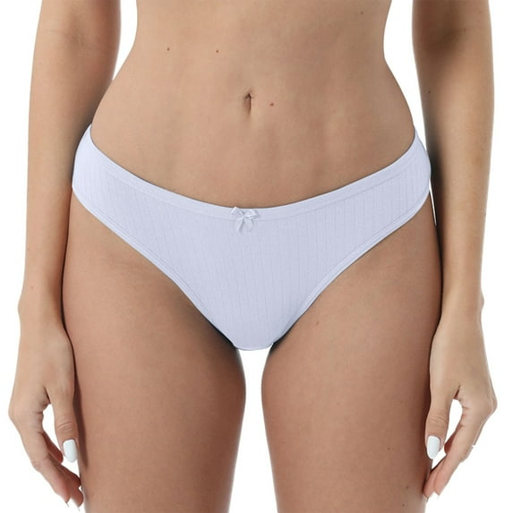 vigerkar Womens Cotton Panties Sexy Low Rise Ribbed Hipster Womens Bikini Underwear Cheeky White, M