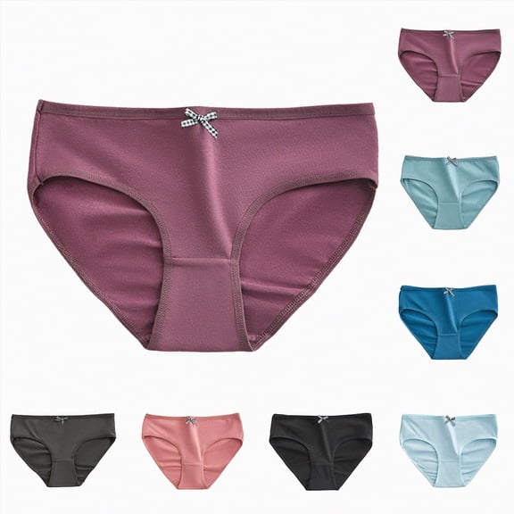 vigerkar Womens Cotton Underwear Full Coverage Soft Stretchy Scrunch Briefs Comfortable Cute Bikini Panties for Ladies (Black, M)