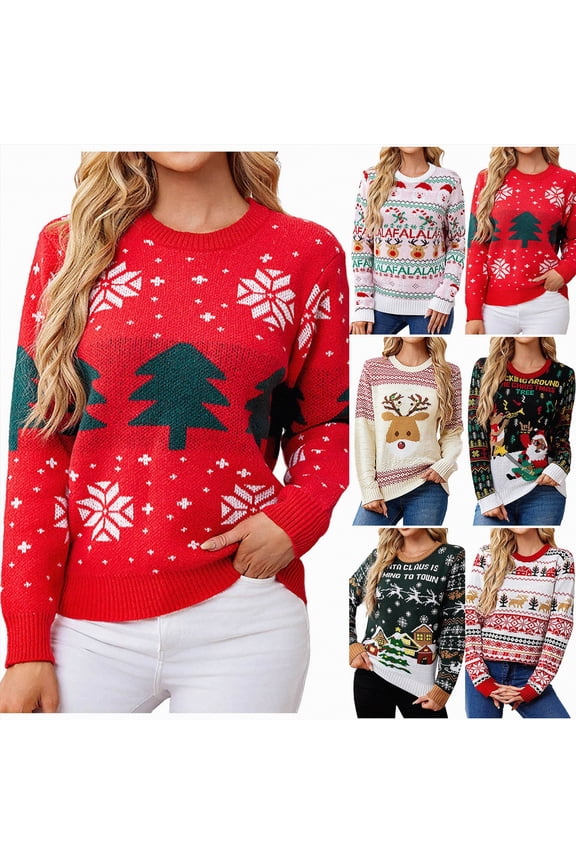 Womens Funny Ugly Christmas Sweater Oversized Chunky Long Sleeve Crewneck Pullover Sweaters (Beige, XXL)