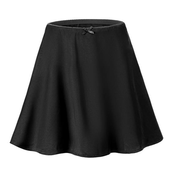 vigerkar Womens High Waisted Satin Mini Skirts Elegant A-Line Summer Stain Silk Short Skirt Party Skirts Black, S