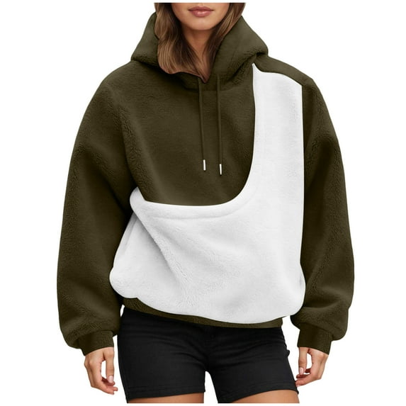 vigerkar Womens Kangaroo Pouch Color-block Hoodie for Dogs Cats Pet Carrier Hoodie Long Sleeve Hooded Pullover Animal Holder Sweatshirt (AG, XXL)