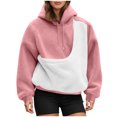 thumbnail image 1 of vigerkar Womens Kangaroo Pouch Color-block Hoodie for Dogs Cats Pet Carrier Hoodie Long Sleeve Hooded Pullover Animal Holder Sweatshirt (Pink, XXL), 1 of 7