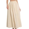 thumbnail image 1 of vigerkar Womens Maxi A-line Long Summer Skirt Elastic High Waist Flowy Skirt with Pockets Beige, M, 1 of 4