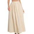 thumbnail image 1 of vigerkar Womens A-line Long Summer Skirt Elastic High Waist Flowy Skirt with Pockets Beige, S, 1 of 4