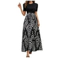 thumbnail image 1 of vigerkar Womens Maxi Skirt Tie-Waist High Waisted Summer Long Skirts Lightweight Tiered Flowy Floral Pleated Skirts Black, L, 1 of 9