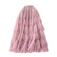 thumbnail image 1 of vigerkar Womens Mesh Skirt High Waisted Solid Color Pearl Ruffle Patchwork Cake Skirt Beaded Skirt RD2, One Size, 1 of 3