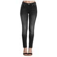 thumbnail image 1 of vigerkar Womens Mid Rise Tummy Control Skinny Jeans - High Waist, Comfortable Stretch and Flattering Fit Black, L, 1 of 7