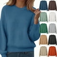 thumbnail image 1 of vigerkar Womens Oversized Long Sleeve Crewneck Fall Sweaters Chunky Knit Pullover Clothes Trendy Outfits (Orange, M), 1 of 6