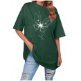 thumbnail image 1 of vigerkar Womens Oversized Tshirt Graphic Tees Crew Neck Summer Short Sleeve Loose Fit Drop Shoulder Tee Tops (Dark Green, L), 1 of 4