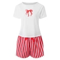 thumbnail image 1 of vigerkar Womens Pajamas Set 2 Piece Short Sleeve Top and Shorts Pj Set Bow Printed Casual Short Set 2025 Summer Cute Lounge Sleepwear Red, XL, 1 of 9