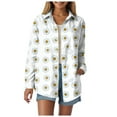 thumbnail image 1 of vigerkar Womens Plus Size Button Down Shirt Linen Collared Shirt Long Sleeve Cotton Button Front Shirt Work Blouse Tops White, 5XL, 1 of 5