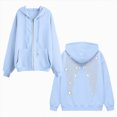 thumbnail image 1 of vigerkar Womens Rhinestone Wings Zip Up Hoodie Long Sleeve Fall Jacket S-3XL (Light Blue, L), 1 of 6