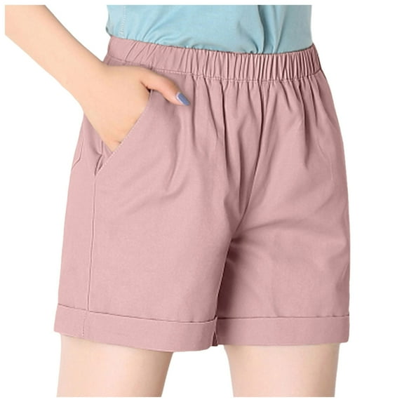 vigerkar Womens Shorts Athletic Shorts for Women Quick Dry Gym Workout Summer Outfits Running Pocket High Waisted Pink, L