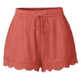 thumbnail image 1 of vigerkar Womens Shorts Athletic Trending Holiday Plus Size Shorts for Women Straight Leg Working Casual Shorts Orange, 5XL, 1 of 3