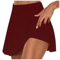 vigerkar Womens Summer Active Skirt for Sports Running Gym Training Plus Size Athletic Tennis Skorts Golf Skirts (Wine, 5XL)