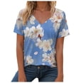 thumbnail image 1 of vigerkar Womens Summer Tops Tunics Casual Short Sleeve Shirts Loose Fit Blouses (Sky Blue, M), 1 of 9
