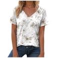 thumbnail image 1 of vigerkar Womens Summer Tops Tunics Casual Short Sleeve Shirts Loose Fit Blouses (White, M), 1 of 9