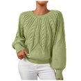 thumbnail image 1 of vigerkar Womens Sweaters Crewneck Long Sleeve Cable Knit Chunky Sweater Tops Fashion Fall Outifits (GN1, S), 1 of 4
