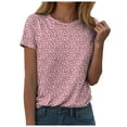 thumbnail image 1 of vigerkar Womens T Shirt Short Sleeve Crew Neck Basic Fashion Tee Tops (Pink, L), 1 of 4