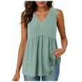 thumbnail image 1 of vigerkar Womens Tank Tops Peplum Tops for Women Dressy Sleeveless V Neck Babydoll Tank Tops (Green, S), 1 of 9