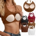 thumbnail image 1 of vigerkar Womens Tank Tops Sexy Halter Neck Going Out Tops Summer 2026 Trendy Backless Workout Shirts Sleeveless Y2k Clothes (Coffee, XL), 1 of 5