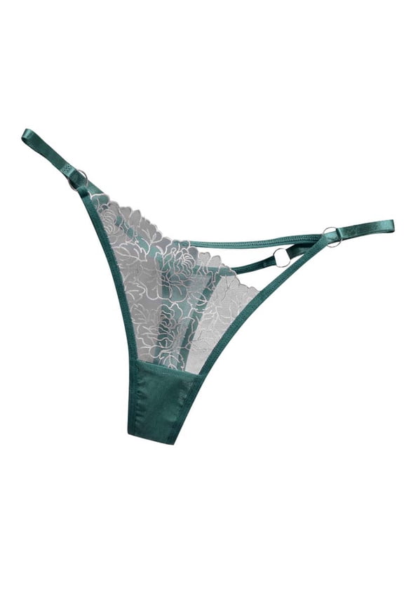 Womens Thong, Sexy G-String Panties for Women Underwear (Green, One Size)