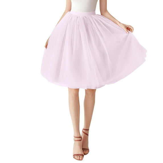 vigerkar Womens Tulle Midi Skirt Layered Mesh Tutus Skirts for Adult Hot Pink, One Size