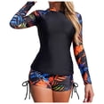 thumbnail image 1 of vigerkar Womens Two Piece Rash Guard & Swim Shorts, Long Sleeve Swim Shirt, Quick Dry Swimsuits UPF 50+ SPF Sun & UV Protection (Orange, S), 1 of 6